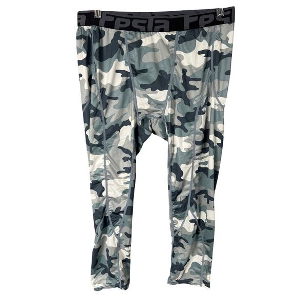 Tesla Camo Compression Training Cool Dry Workout Bottoms 3XL - Picture 1 of 6
